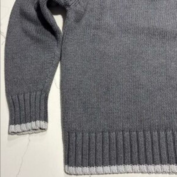 OLD NAVY Boys 1/4 Zip Grey Gray Tight Knit 100% Cotton Collared Sweater Size M - Picture 6 of 16